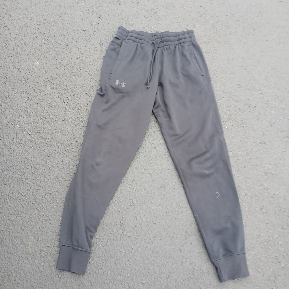 Under Armour Sweatpants Mens Small Gray ColdGear Fleece Joggers Elastic Waist